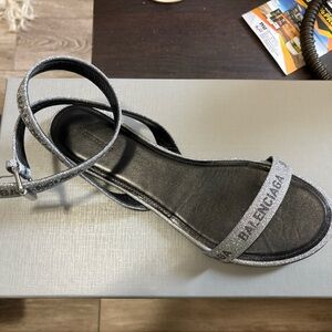 Balenciaga Women's Glittery Silver Sandals